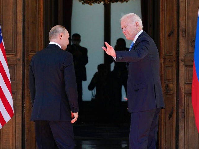 President Joe Biden and Russian President Vladimir Putin, arrive to meet, Wednesday, June