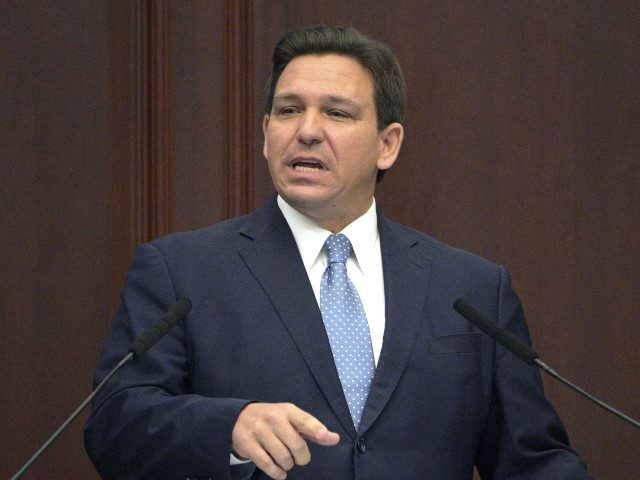 Florida Gov. Ron DeSantis addresses a joint session of the legislature, Tuesday, Jan. 11,