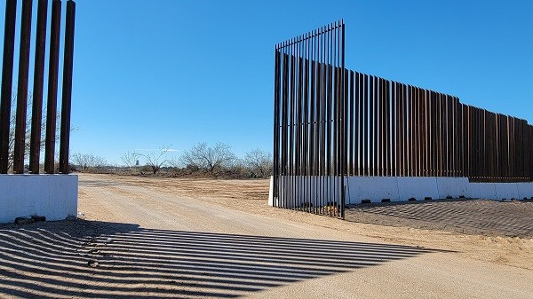 Construction of the Texas-funded border wall continues in a well-known border crossing area near Eagle Pass, Texas. (Bob Price/Breitbart Texas)