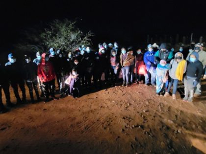 Three Points Station agents apprehend a group of 54 migrants including many small children. (U.S. Border Patrol/Tucson Sector)