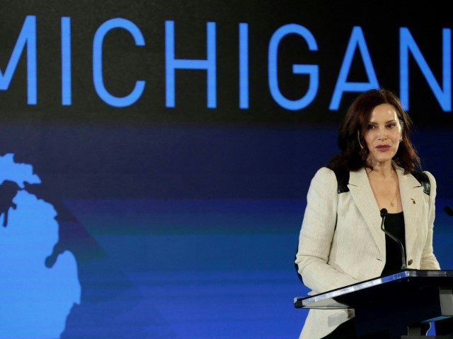 Governor of Michigan Gretchen Whitmer speaks at an event where General Motors announced an investment of more than $7 billion in four Michigan manufacturing sites on January 25, 2022 in Lansing, Michigan. - General Motors will create 4,000 new jobs and retain 1,000, and significantly increasing battery cell and electric …