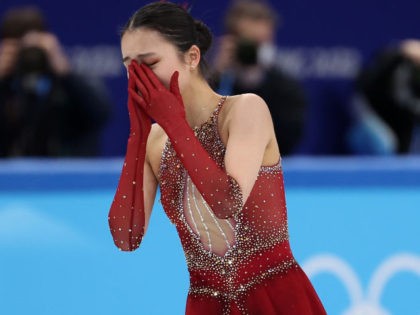 Zhu Yi of Team China skates during the Women Single Skating Free Skating Team Event on day three of the Beijing 2022 Winter Olympic Games at Capital Indoor Stadium on February 07, 2022, in Beijing, China. (Photo by Lintao Zhang/Getty Images)