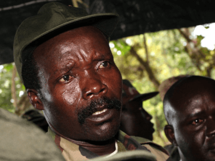 In this Nov. 12, 2006 file photo, the leader of the Lord's Resistance Army Joseph Kony answers journalists' questions following a meeting with UN humanitarian chief Jan Egeland at Ri-Kwangba in southern Sudan. Uganda's military says it has started pulling its forces from Central African Republic, where troops had been …