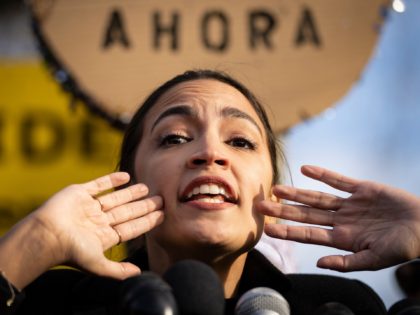 WASHINGTON, DC - DECEMBER 7: Rep. Alexandria Ocasio-Cortez (D-NY) speaks during a rally for immigration provisions to be included in the Build Back Better Act outside the U.S. Capitol December 7, 2021 in Washington, DC. Progressive Democrats are urging the Senate to include a pathway to citizenship for undocumented immigrants …