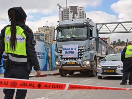 Israeli vehicles take part in a Canada-style protest convoy against Covid regulations, in