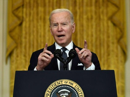 US President Joe Biden speaks about Russia and Ukraine in the East Room of the White House