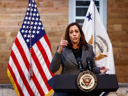 US Vice President Kamala Harris speaks after visiting the Wisconsin Regional Training Partnership Building Industry Group and Skilled Trades Employment Program on January 24, 2022, in Milwaukee, Wisconsin. - Harris spoke about the importance of the historic funding in the bipartisan infrastructure law to remove and replace lead pipes across …