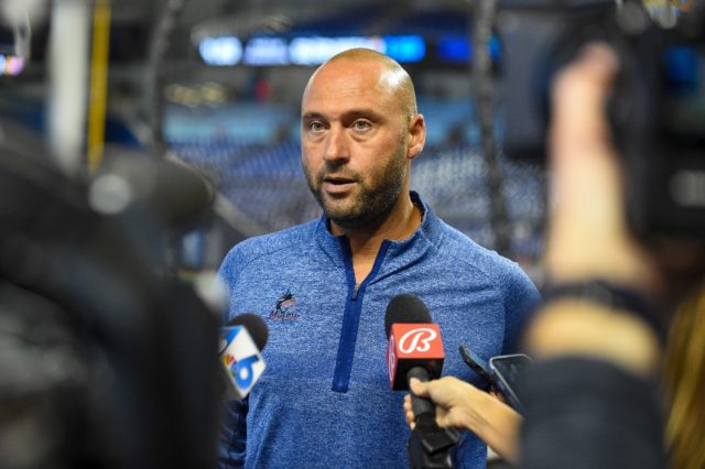 Miami Marlins chief executive Derek Jeter resigned from the franchise on Monday citing dif