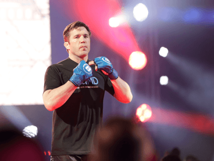 Chael Sonnen arrives for a light heavyweight bout mixed martial arts bout against Brazil's Lyoto Machida at Bellator 222 Friday, June 14, 2019, in New York. Machida stopped Sonnen in the second round. (AP Photo/Frank Franklin II)