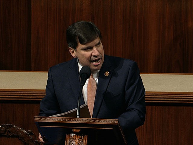 Rep. Vincente Gonzalez, D-Texas, speaks on the House floor as the House of Representatives debates the articles of impeachment against President Donald Trump at the Capitol in Washington, Wednesday, Dec. 18, 2019. (House Television via AP)