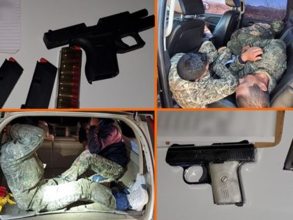 Agents in Arizona arrest two human smugglers with multiple weapons. (U.S. Border Patrol/Tucson Sector)