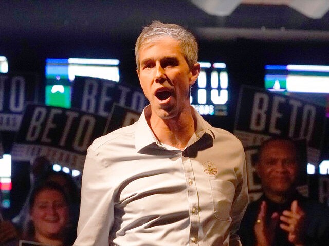 Texas Democrat gubernatorial candidate Beto O'Rourke lets out a yell while speaking during