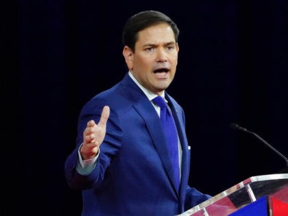 Sen. Marco Rubio, R-Fla., speaks at the Conservative Political Action Conference (CPAC) Friday, Feb. 25, 2022, in Orlando, Fla. (AP Photo/John Raoux)