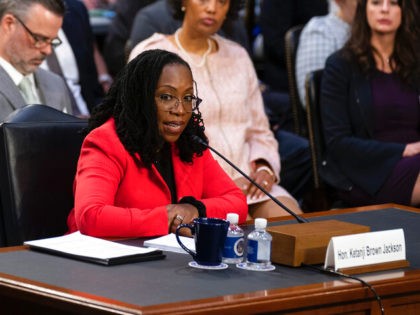 Supreme Court nominee Ketanji Brown Jackson speaks during her confirmation hearing before the Senate Judiciary Committee, Tuesday, March 22, 2022, in Washington. (AP Photo/Evan Vucci)