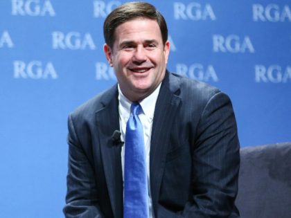 In this Nov. 18, 2015 file photo, Arizona Gov. Doug Ducey participates in a panel discussion during the Republican Governors Association annual conference in Las Vegas. Ducey launched a renewed effort Thursday to break up the 9th U.S. Circuit Court of Appeals, citing reasons outside longstanding GOP complaints that the …