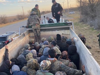 Uvalde Station agents and local police find 46 migrants in a dump trailer. (U.S. Border Patrol/Del Rio Sector)