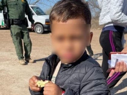 Eagle Pass Station Border Patrol agents found a 5-year-old boy traveling without parents after he crossed the Rio Grande with a group of 83 migrants. (U.S. Border Patrol/Del Rio Sector)