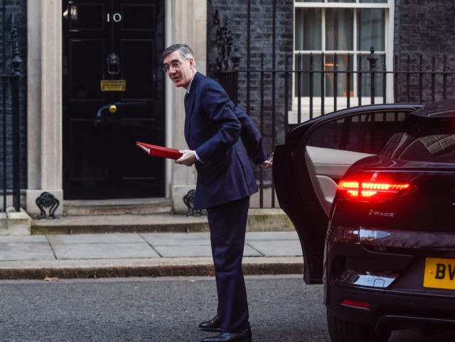 LONDON, ENGLAND - JANUARY 21: Jacob Rees-Mogg, Leader of the House of Commons, arrives at Downing Street on January 21, 2020 in London, England. In just over one week's time the UK will exit the European Union fulfilling the result of the 2016 Referendum in which 52% of the turnout …