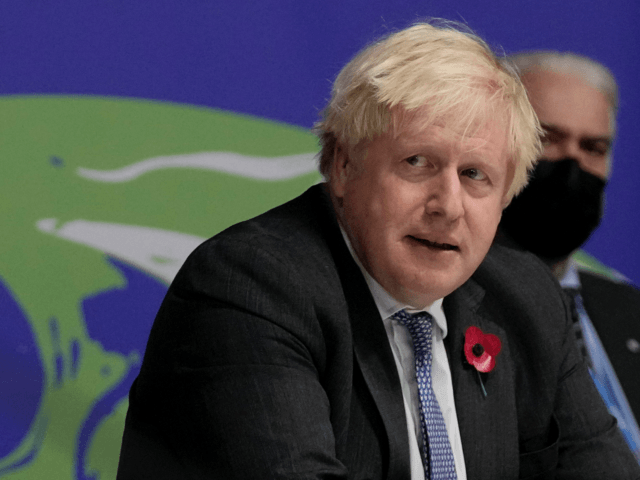 GLASGOW, SCOTLAND - NOVEMBER 10: British Prime Minister Boris Johnson attends a meeting wi