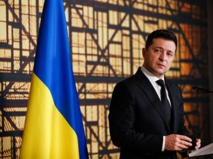 Ukraine's President Volodymyr Zelensky attends the Eastern Partnership summit in Brussels on December 15, 2021. - EU leaders will try to rescue their outreach to five former Soviet republics of eastern Europe on December 15, 2021, all of them would-be partners undermined by Russian meddling and regional strife. (Photo by …