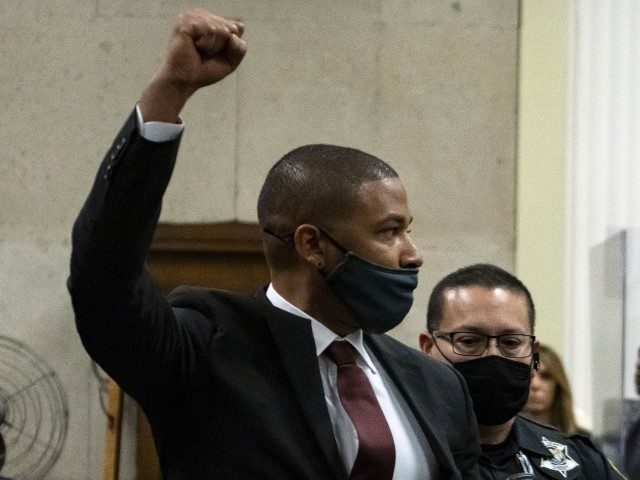 Actor Jussie Smollett is led out of the courtroom after being sentenced at the Leighton Cr