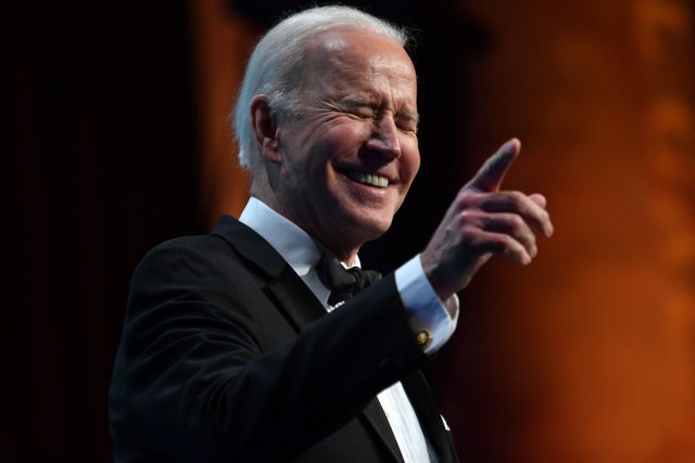US President Joe Biden speaks during the Ireland Funds 30th National Gala at the National