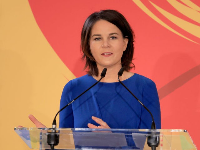 BERLIN, GERMANY - MARCH 22: German Foreign Minister Annalena Baerbock speaks during the UN