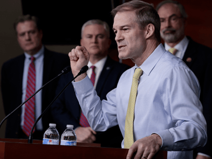 Rep. Jim Jordan (R-OH) speaks during a news conference following a weekly House Republican caucus conference meeting at the U.S. Capitol Building on January 19, 2022 in Washington, DC. Ahead of U.S. President Joe Biden’s one year anniversary as president, members of the House Republican leadership and the GOP Doctors …