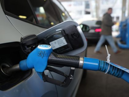 BERLIN, GERMANY - FEBRUARY 03: A motorist pumps gasoline at a petrol station on February 0