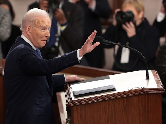U.S. President Joe Biden delivers the State of the Union address during a joint session of