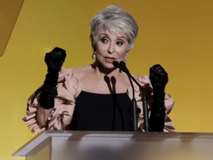 Rita Moreno accepts the Stanley Kramer Award onstage during the 33rd Annual Producers Guild Awards at Fairmont Century Plaza on March 19, 2022 in Los Angeles, California. (Photo by Kevin Winter/Getty Images)