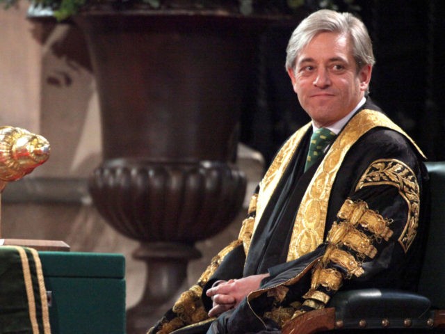 LONDON, ENGLAND - MARCH 20: Speaker of the House of Commons, John Bercow attends an addre