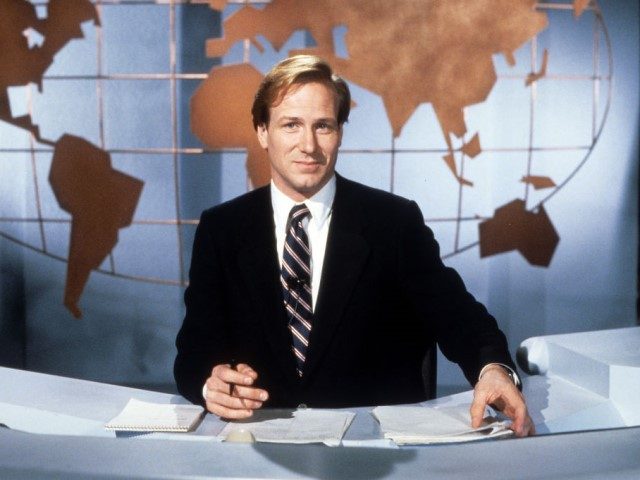 William Hurt as a newscaster in a scene from the film 'Broadcast News', 1987. (Photo by Am