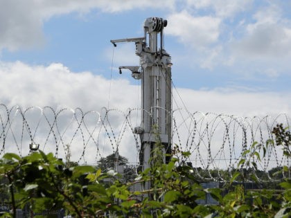 BALCOMBE, UNITED KINGDON - AUGUST 15: A general view of drilling equipment at the Cuadrilla exploration drilling site on August 15, 2013 in Balcombe, West Sussex. Anti-fracking activists are planning to descend upon the site for a weekend of demonstrations against the project, although a Cuadrilla spokesman has suggested that …