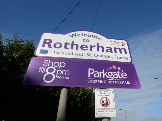 ROTHERHAM, ENGLAND - AUGUST 27: A welcome to Rotherhan sign seen at the entrance of the town on August 27, 2014 in Rotherham, England. A report released yesterday claims at least 1,400 children as young as 11 were sexually abused from 1997- 2013 in Rotherham Care Homes but no council …