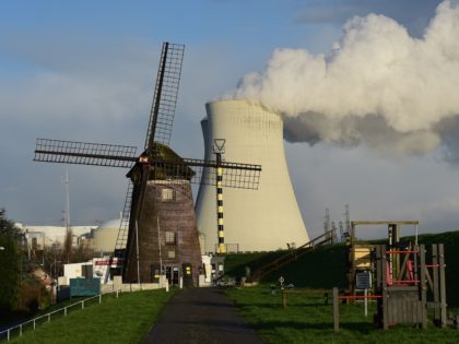 This photo taken on January 12, 2016 shows the cooling towers of Belgium's Doel nuclear plant belching thick white steam. They are part of a groundswell of concern in the Netherlands, Germany and Luxembourg over the safety of Belgium's seven ageing reactors at Doel and at Tihange, further to the …