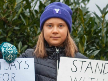 Greta Thunberg Twitter photo - "Stand With Ukraine"