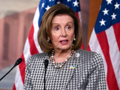 Speaker of the House Nancy Pelosi, of Calif., speaks to the media, Thursday, March 3, 2022, on Capitol Hill in Washington. (AP Photo/Jacquelyn Martin)