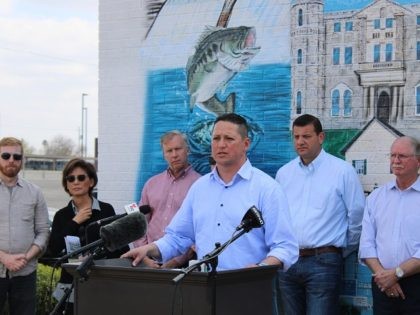 Rep. Tony Gonzalez leads a delegation of Republican members of Congress on a border tour in the Del Rio Sector. (Randy Clark/Breitbart Texas)
