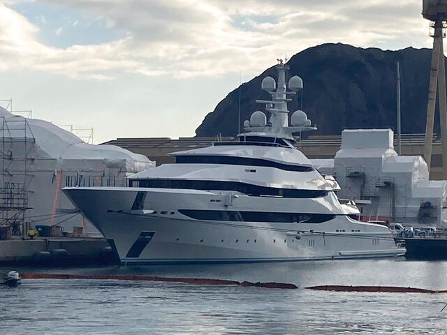 The yacht Amore Vero is docked in the Mediterranean resort of La Ciotat, Thursday March 3, 2022. French authorities have seized the yacht linked to Igor Sechin, a Putin ally who runs Russian oil giant Rosneft, as part of EU sanctions over Russia's invasion of Ukraine. The boat arrived in …
