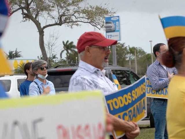 Rally in Miami, Florida, organized by the Cuban exile community for Ukraine.