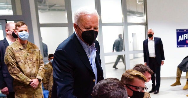 Joe Biden Wears a Mask to Visit the Troops in Poland