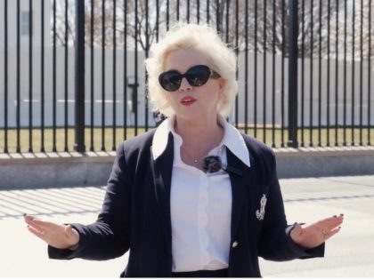 Kellie Jay Keen, British Women’s Rights activist, at a press conference outside the White House last week, where she warned transgender groups are attempting to redefine the basic meaning and understanding of biological sex.