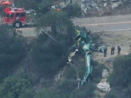 L.A. County Sheriff's Department Helicopter Crash. (Screenshot/KTLA)