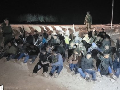 Del Rio Sector agents apprehend a large group of migrants who recently crossed the Rio Gra