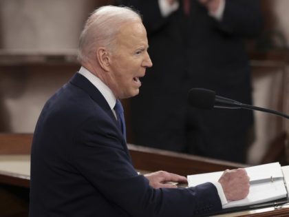 WASHINGTON, DC - MARCH 01: U.S. President Joe Biden delivers the State of the Union address during a joint session of Congress in the U.S. Capitol's House Chamber March 01, 2022, in Washington, DC. During his first State of the Union address Biden spoke on his administration's efforts to lead …
