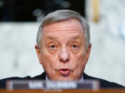 Sen. Dick Durbin, D-Ill., chairman of the Senate Judiciary Committee, speaks during a confirmation hearing for Supreme Court nomineeKetanji Brown Jackson before the Senate Judiciary Committee on Capitol Hill in Washington, Tuesday, March 22, 2022. (AP Photo/Andrew Harnik)