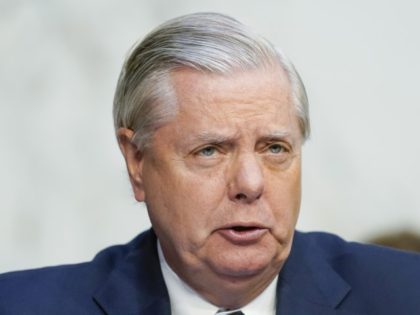 Sen. Lindsey Graham (R-SC), questions Supreme Court nominee Ketanji Brown Jackson during a Senate Judiciary Committee confirmation hearing on Capitol Hill in Washington, Tuesday, March 22, 2022.