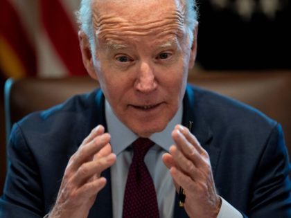 US President Joe Biden speaks during a meeting with his cabinet at the White House in Wash