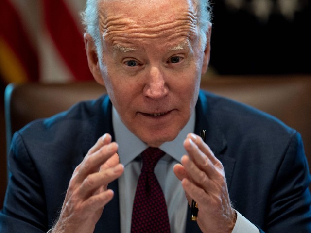 US President Joe Biden speaks during a meeting with his cabinet at the White House in Washington, DC, on March 3, 2022.